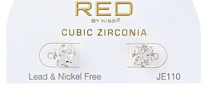 Red By Kiss Jewelry - 18K Gold Plated Cubic Zirconia Stud Earrings