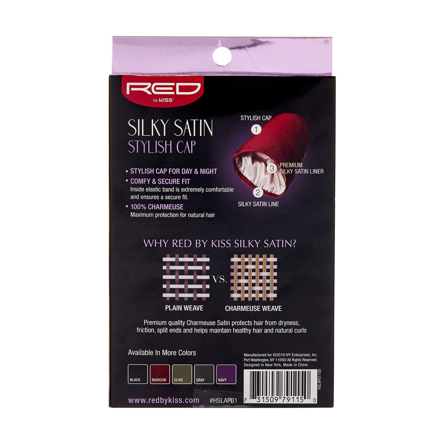 Red by KISS Silky Satin Cap (HSLAP01)