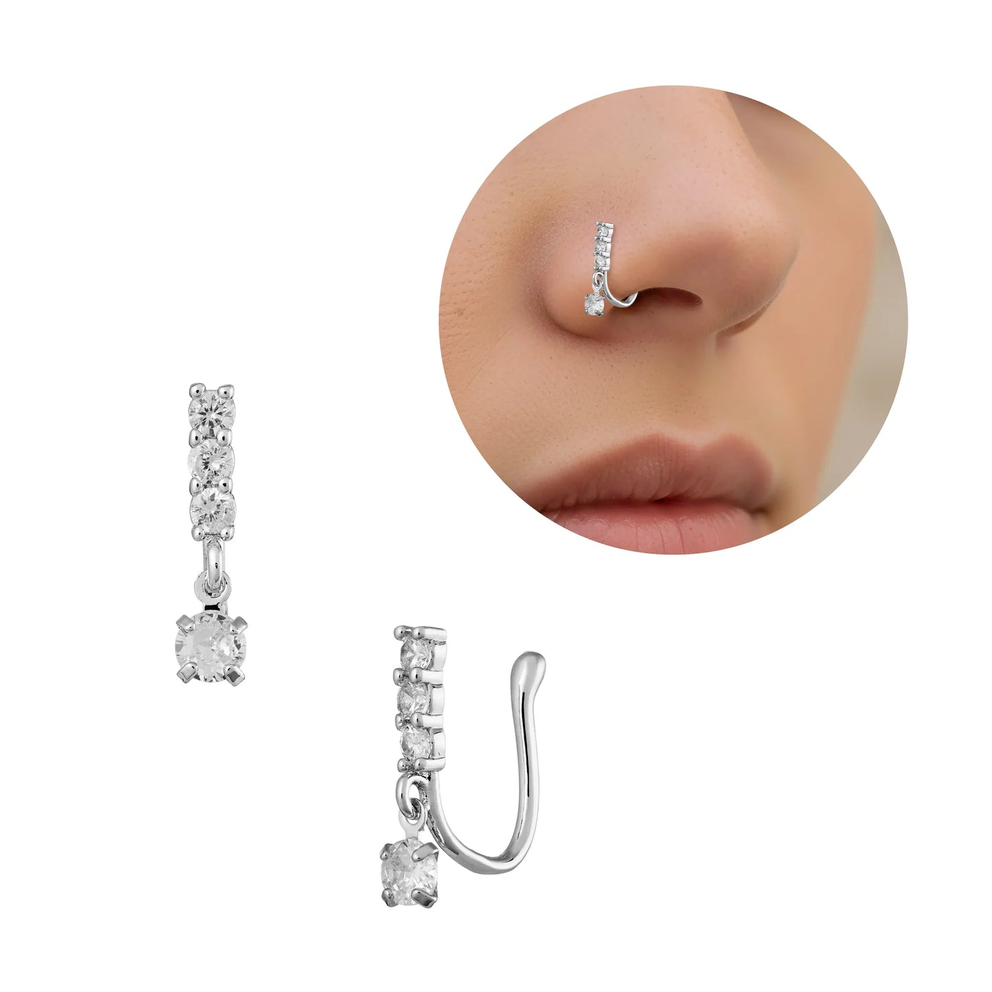 Red By Kiss Jewelry - White Gold Nose Cuff