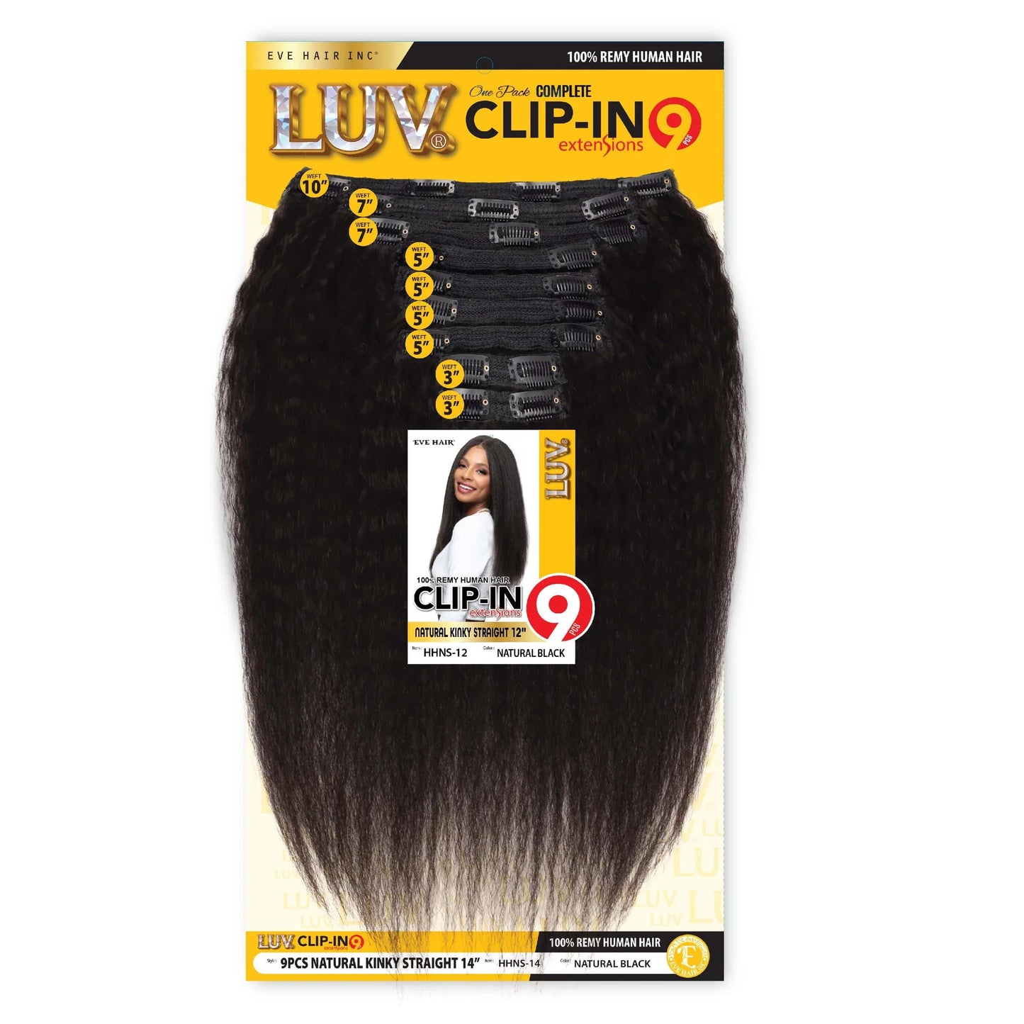 EVE - LUV Clip In 9-pieces (Natural Kinky Straight)