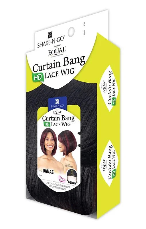 (D) FreeTress Equal Curtain Bangs HD Lace Front Wig - DANAE