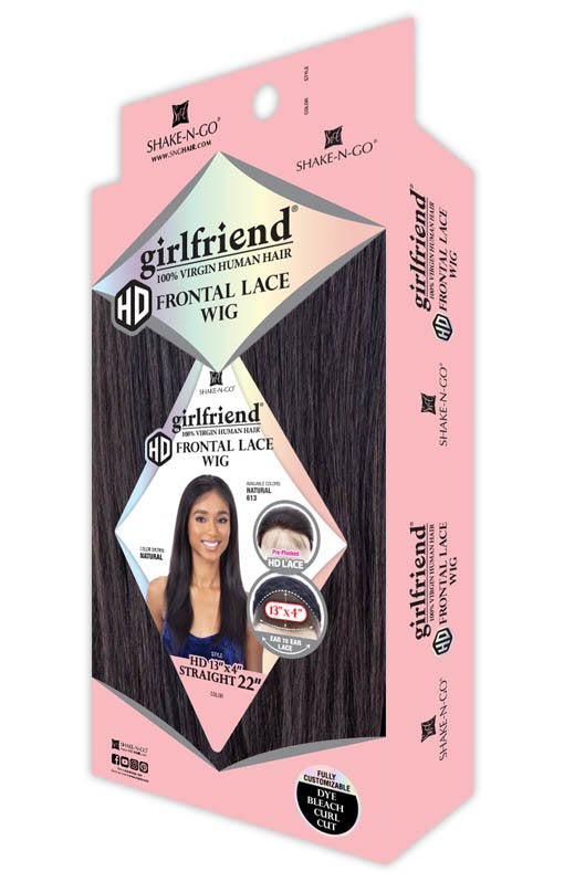 Shake n go Girlfriend 100% Virgin Human Hair HD Frontal Lace Wig - 13X4 STRAIGHT 22"