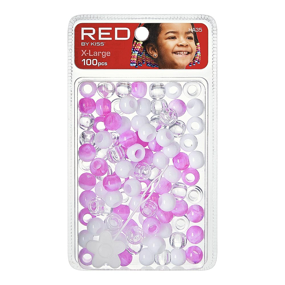 RED Hair Beads - XLarge 100-pieces