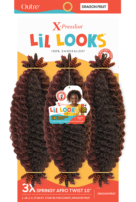 (D) Lil Looks X-Pression - Springy Afro Twist 10" 3x