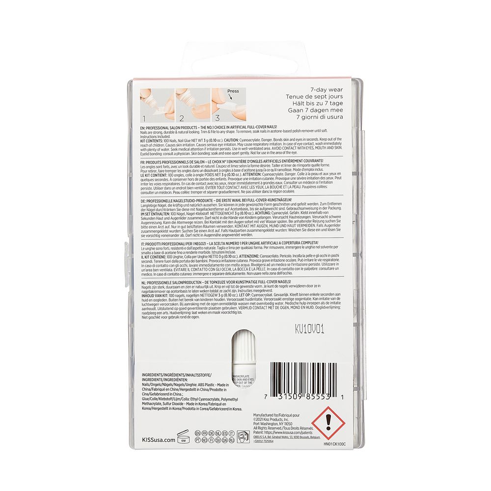 KISS 100 Tips Nails - CLEAR