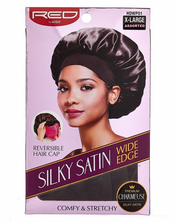 Silky Satin X-Large Bonnet Cap - Black – KISS Colors & Care