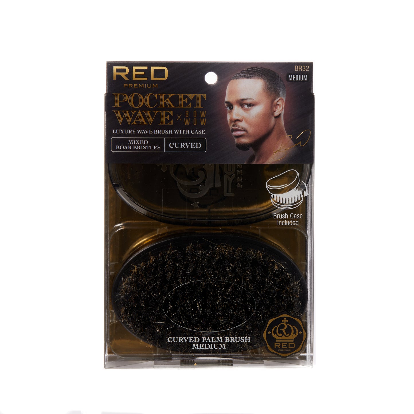 Red 360 Power Wave Club Curved Mixed Boar Brush