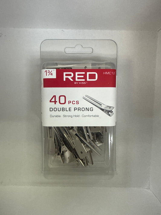 RED by Kiss 1 3/4" Double Prong Clips 80ct (HMC02)