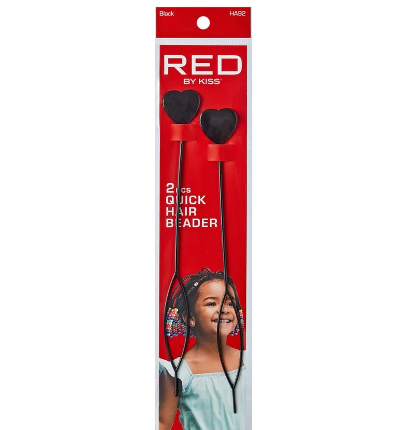 RED Hair Beads - Beader 2-piece