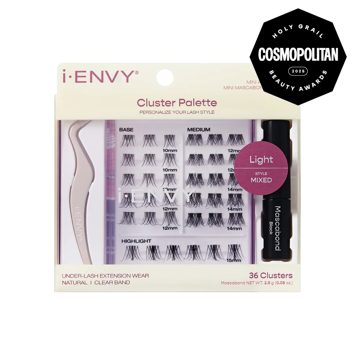 iENVY  Cluster Palette Kit - Refillable DIY Underlash Extension Palette with 36 Lash Clusters
