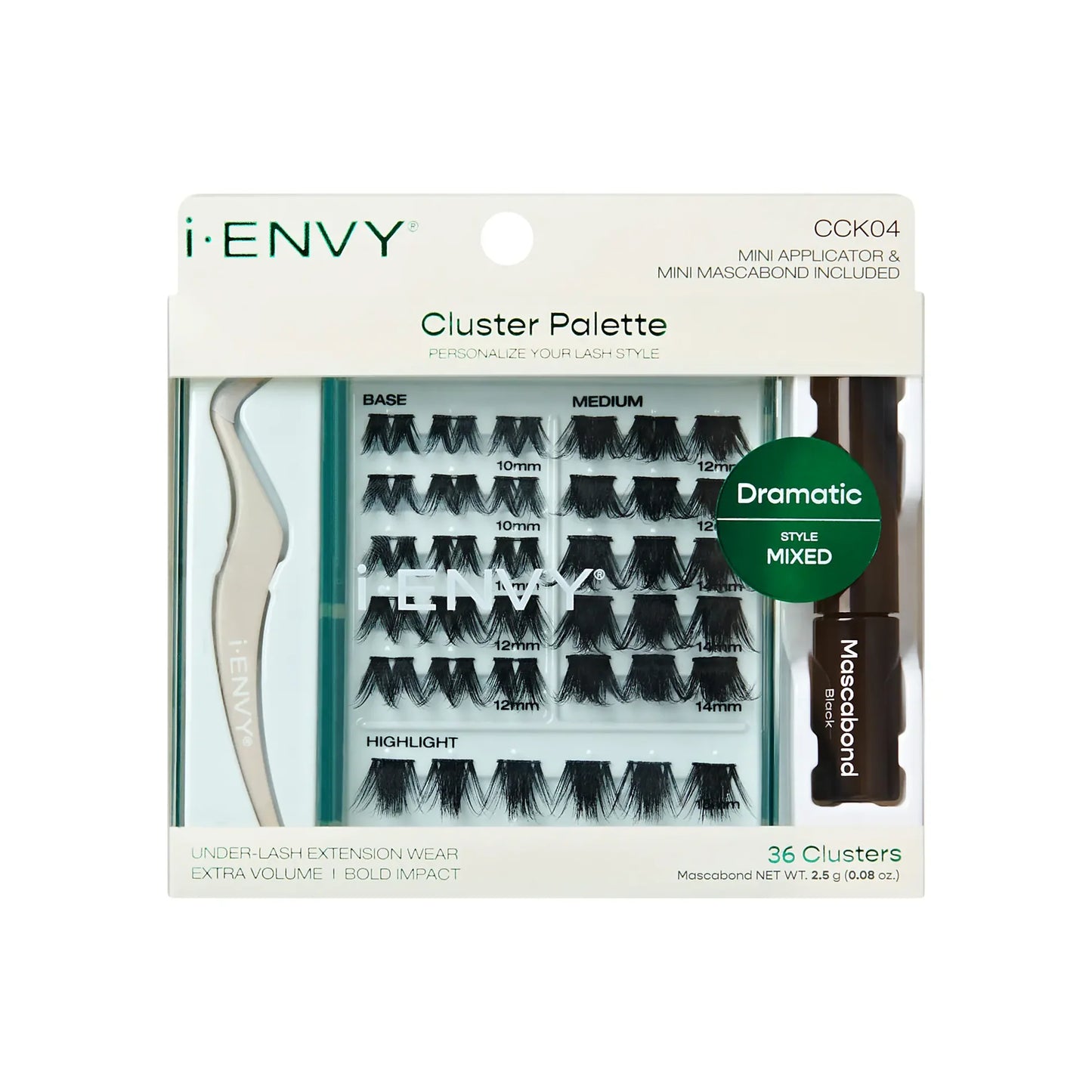 iENVY  Cluster Palette Kit - Refillable DIY Underlash Extension Palette with 36 Lash Clusters