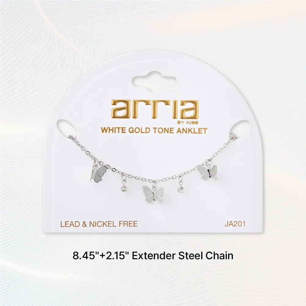 Red by Kiss Jewelry - White Gold Toned Anklet