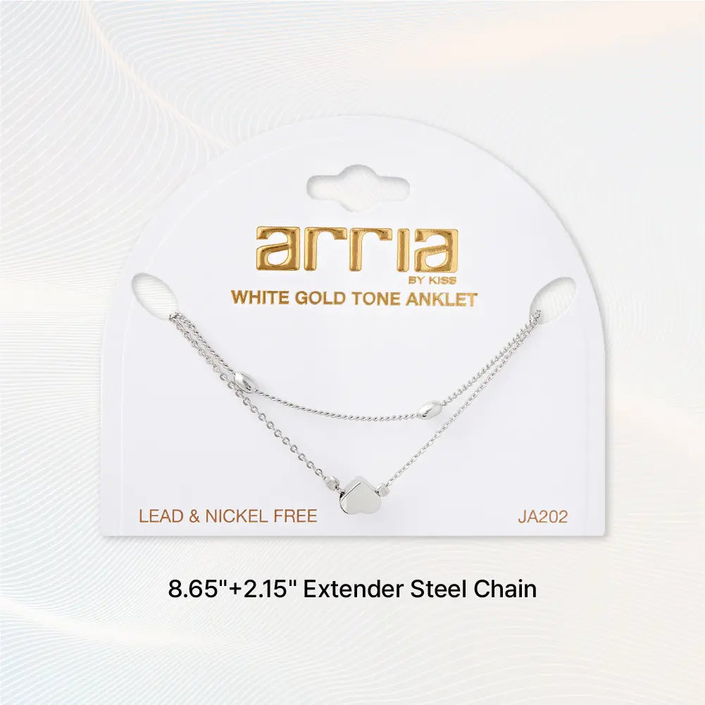 Red by Kiss Jewelry - White Gold Toned Anklet