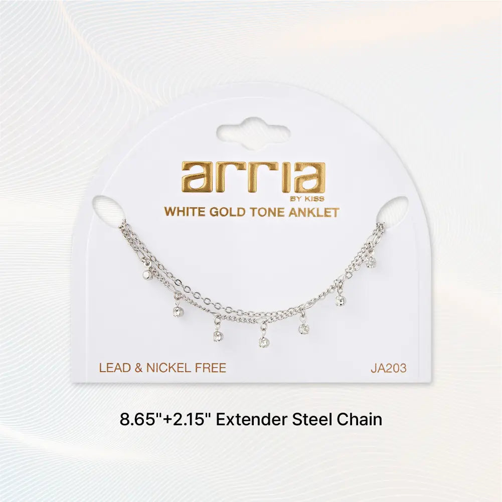 Red by Kiss Jewelry - White Gold Toned Anklet