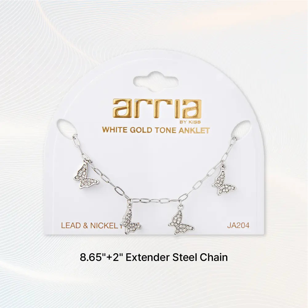 Red by Kiss Jewelry - White Gold Toned Anklet