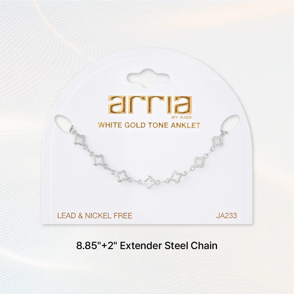 Red by Kiss Jewelry - White Gold Toned Anklet