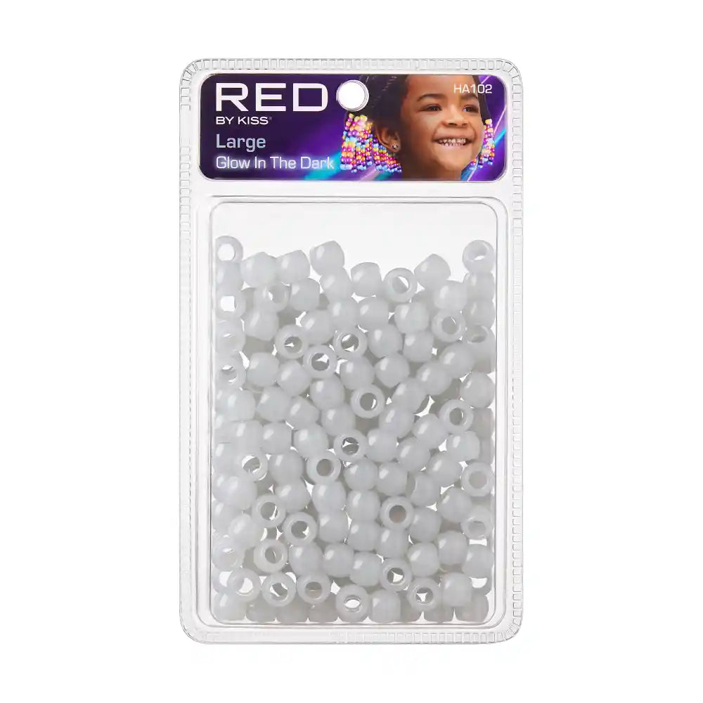 RED Hair Beads - Glow In The Dark