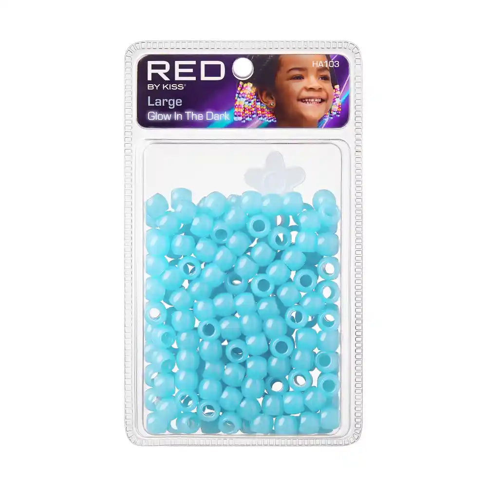 RED Hair Beads - Glow In The Dark