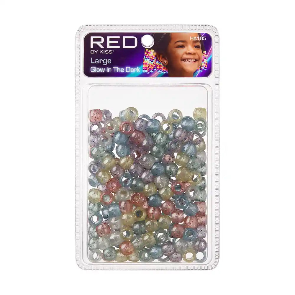 RED Hair Beads - Glow In The Dark