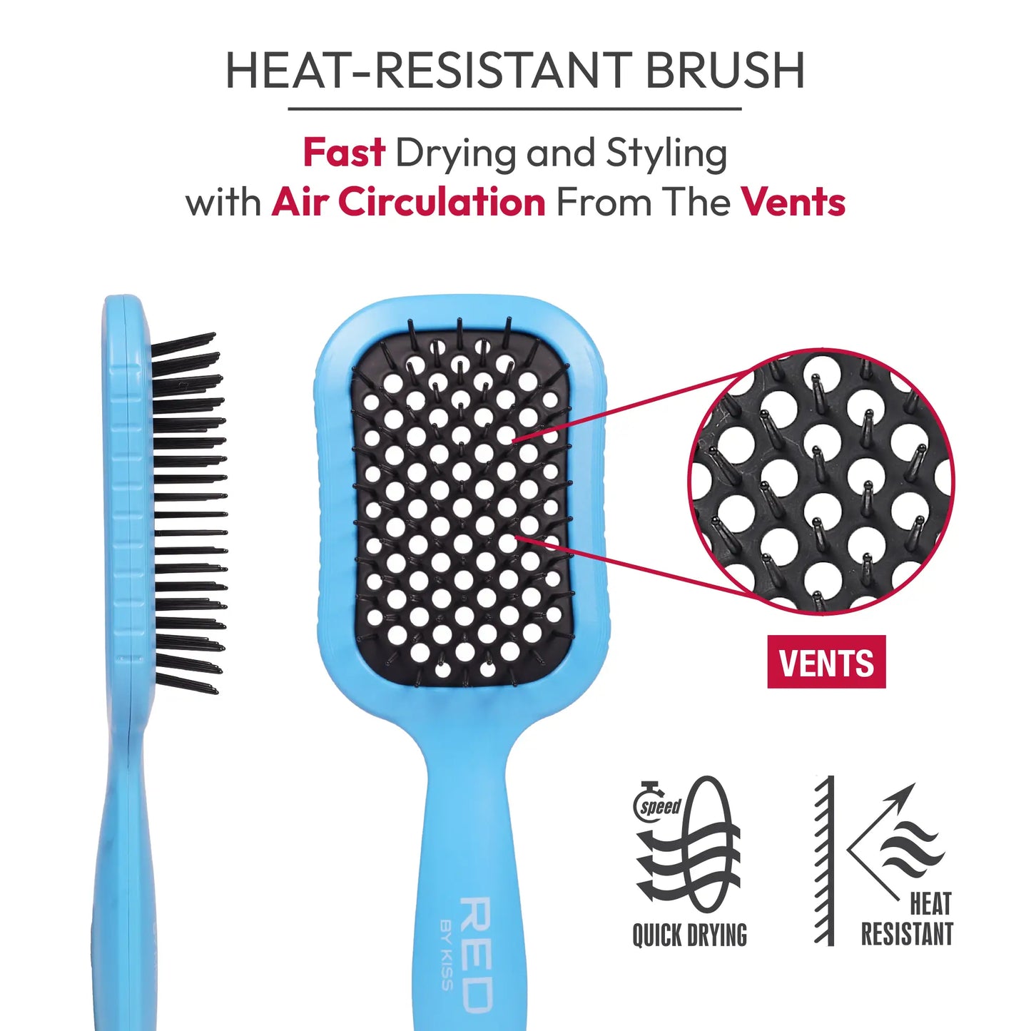 Red By Kiss Wet & Dry Vent Heat-Resistant Brush