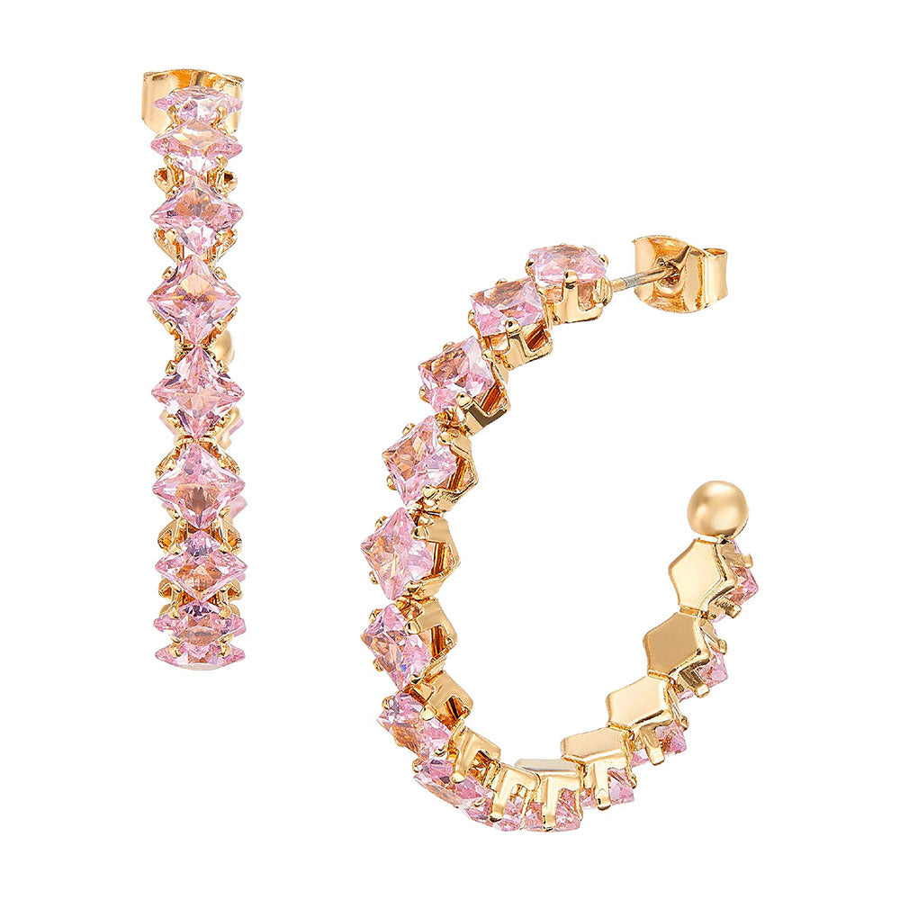 Red By Kiss Jewelry - 18K Gold Plated Cubic Zirconia Stud Earrings