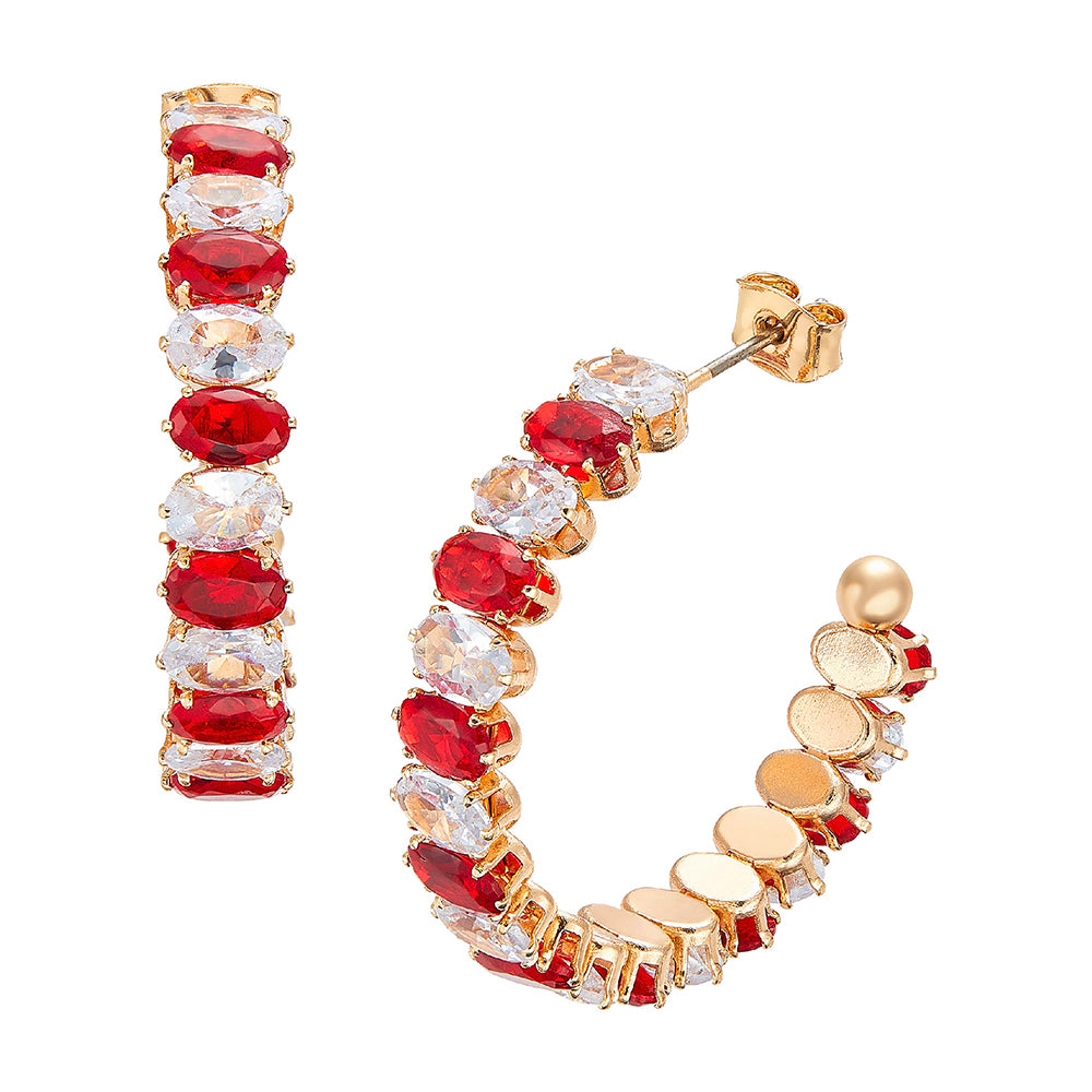 Red By Kiss Jewelry - 18K Gold Plated Cubic Zirconia Stud Earrings