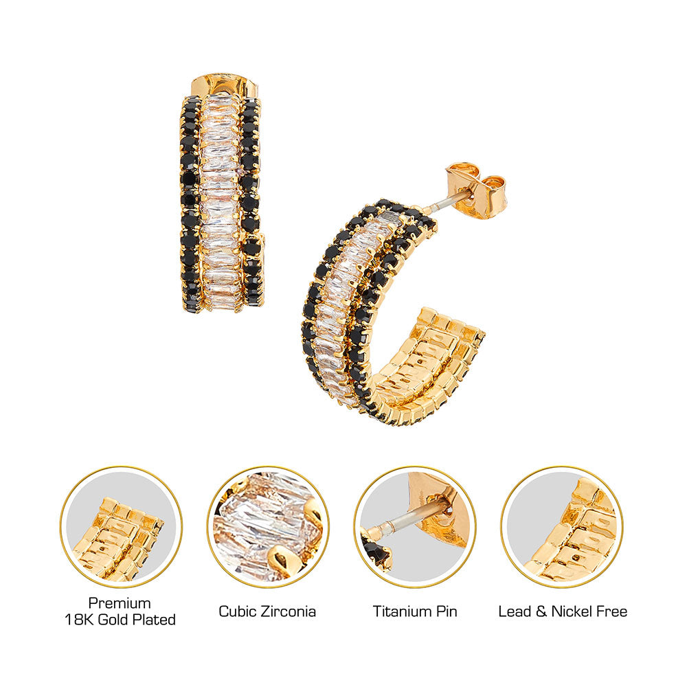 Red By Kiss Jewelry - 18K Gold Plated Cubic Zirconia Stud Earrings