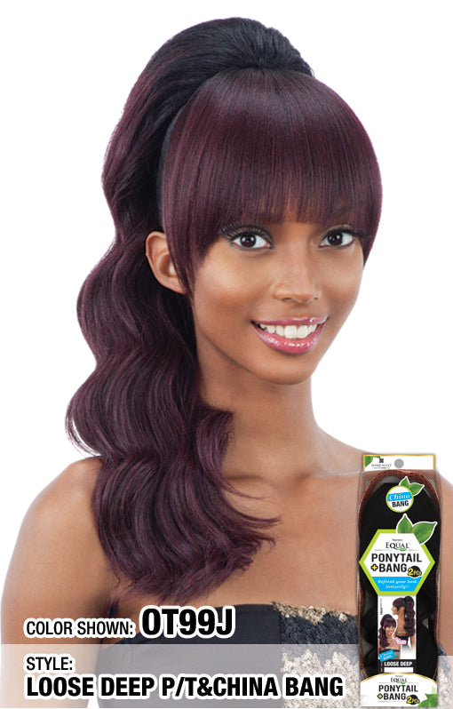 Freetress Ponytail + Bang - Loose Deep