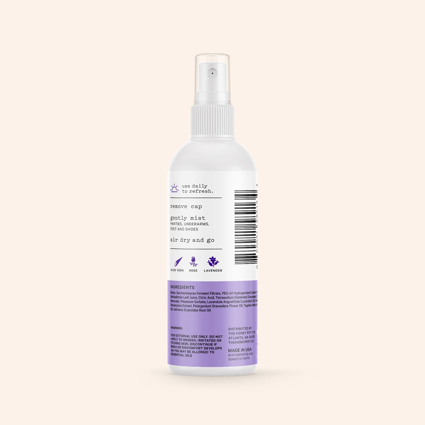 The Honey Pot - Calming Lavender Rose Panty Spray