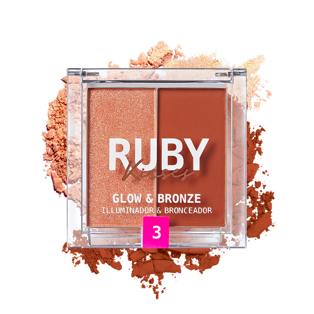 Ruby Kisses Glow & Bronze Highlighter Bronzer Duo