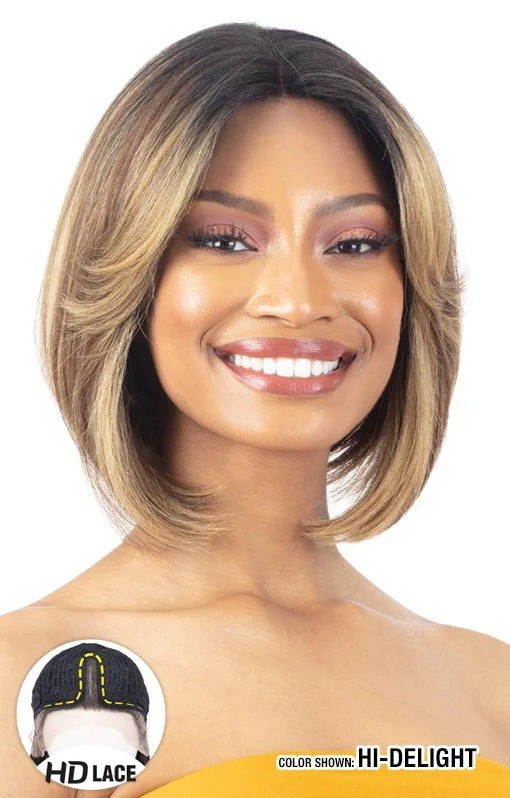 (D) FreeTress Equal Curtain Bangs HD Lace Front Wig - DANAE