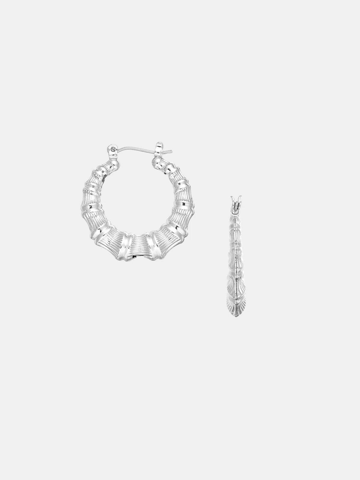 Red By Kiss Jewelry - Silver Bamboo Earrings