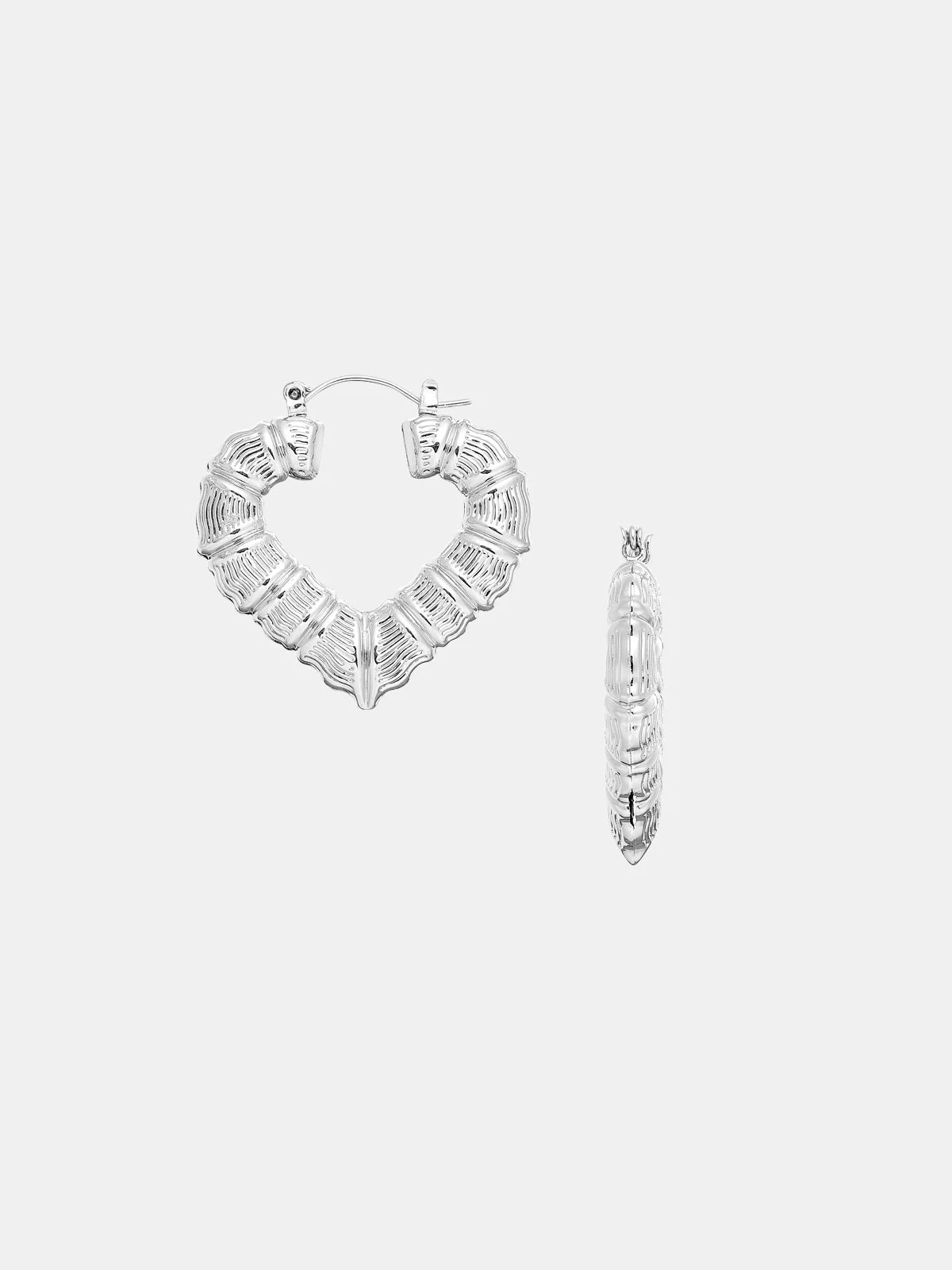 Red By Kiss Jewelry - Silver Bamboo Earrings