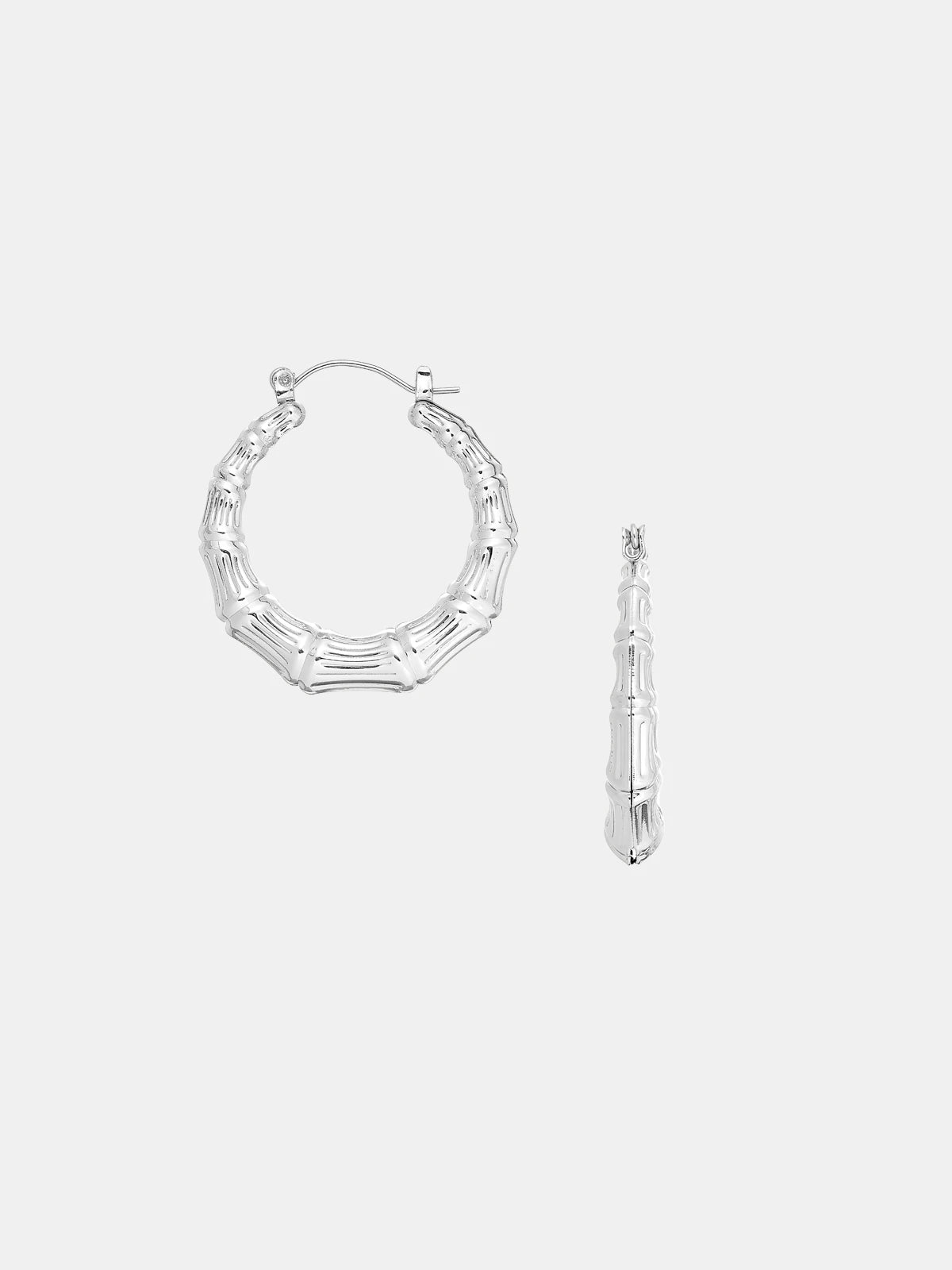 Red By Kiss Jewelry - Silver Bamboo Earrings