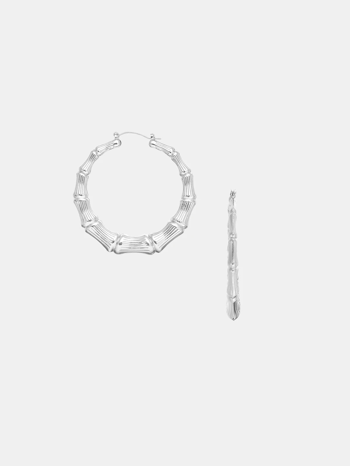 Red By Kiss Jewelry - Silver Bamboo Earrings