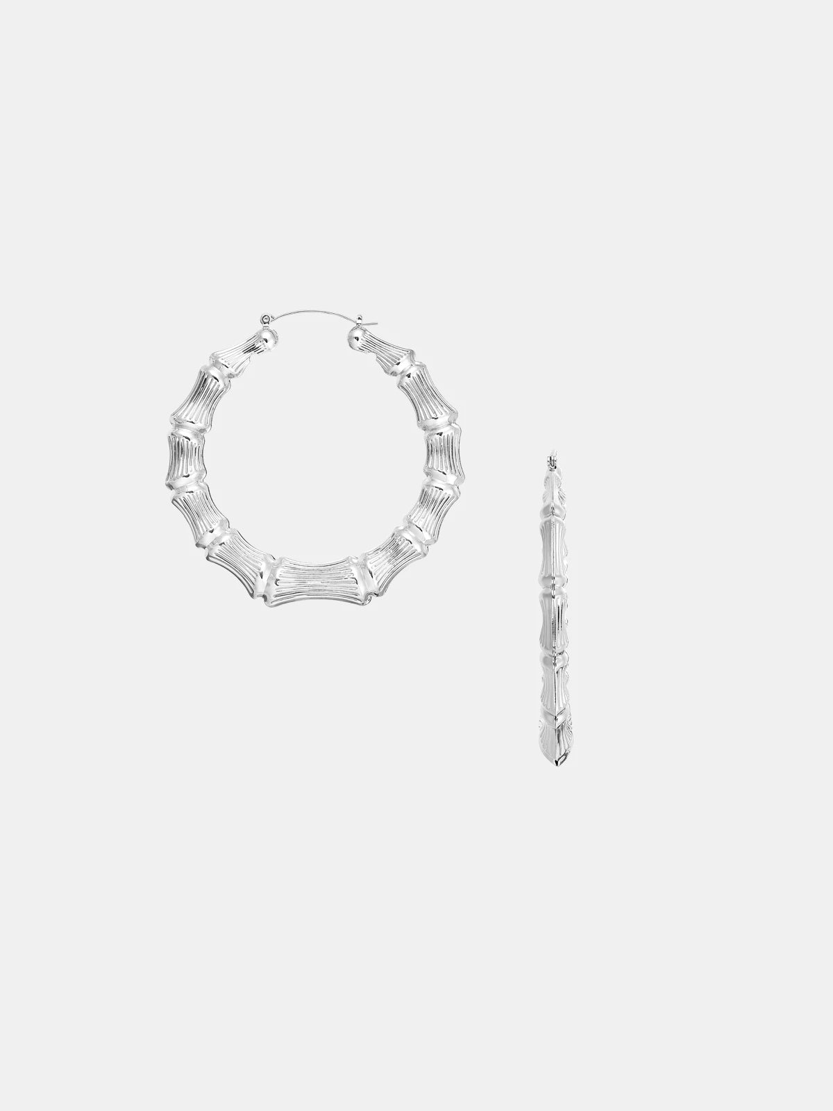 Red By Kiss Jewelry - Silver Bamboo Earrings