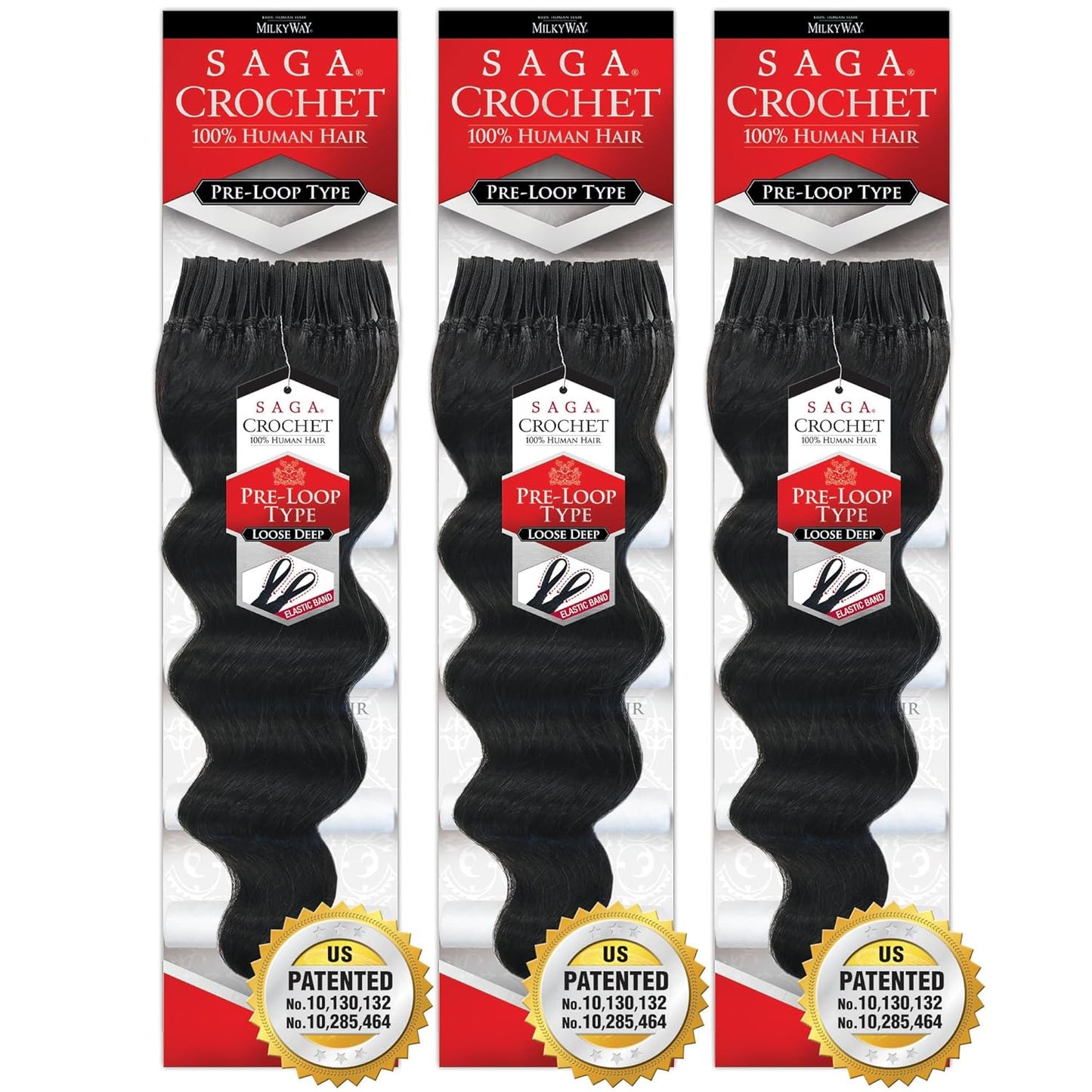 Saga Crochet Human Hair - Pre- Loop Type - Loose Deep