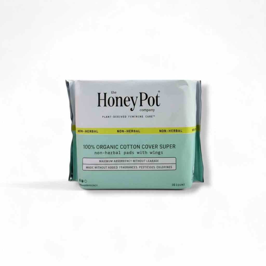 The Honey Pot - Organic Cotton Cover Non-Herbal Super Pads with Wings