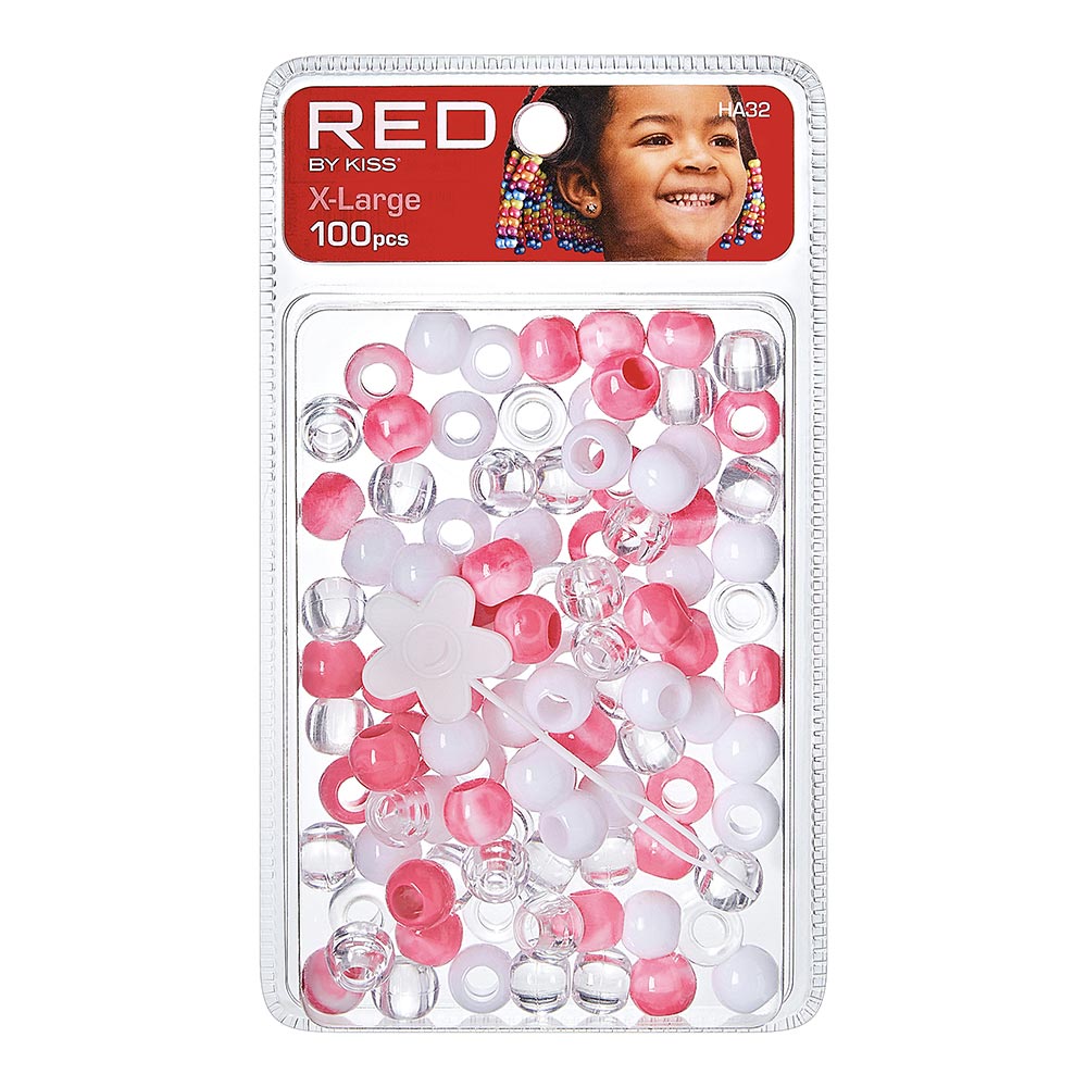 RED Hair Beads - XLarge 100-pieces