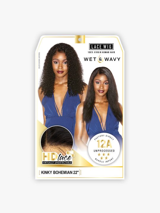 12A Wet & Wavy HD Lace Wig - Kinky Bohemian 22″