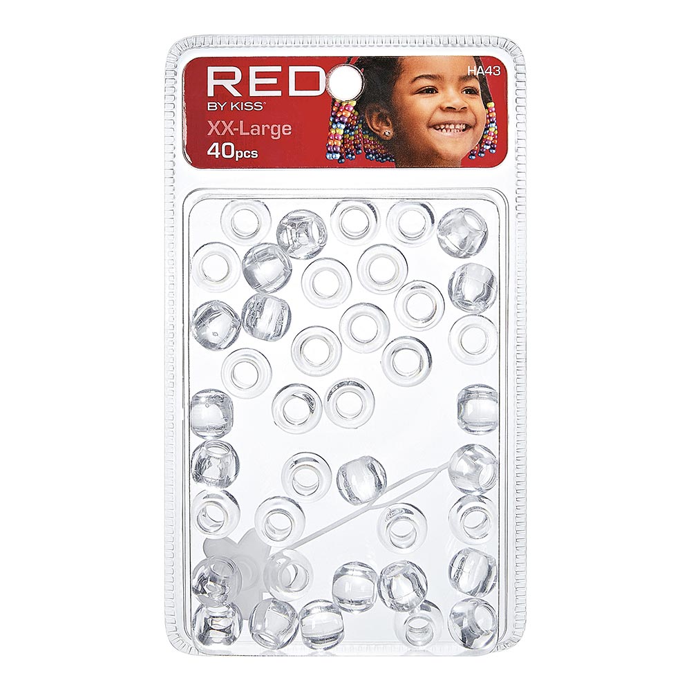 RED Hair Beads - XXLarge 40-pieces