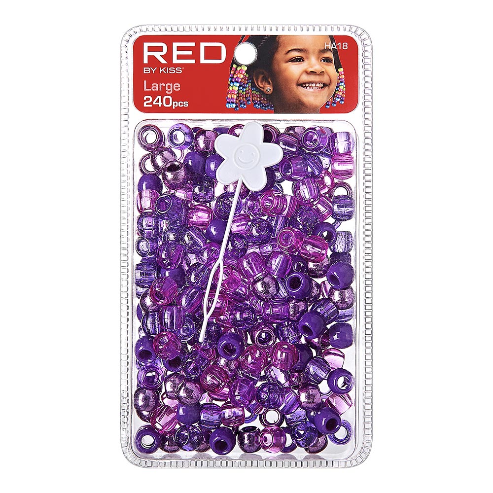 RED Hair Beads - Large 240-pieces