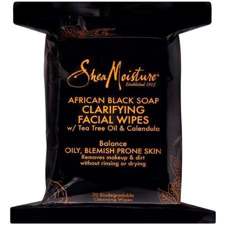 Shea Moisture African Black Soap Facial Wipes - 30 each