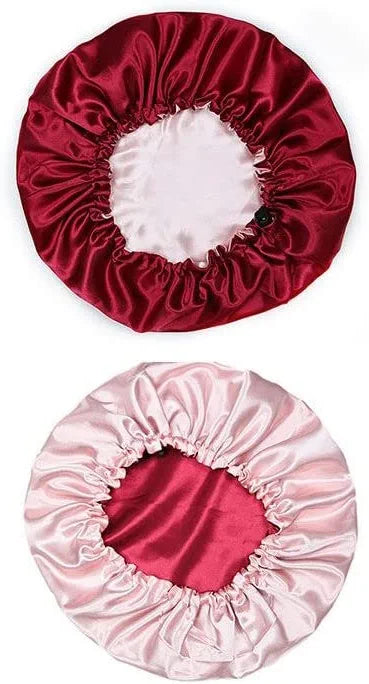 Envy Us Hair Satin Bonnet with Adjustable Drawstring - Double Layered - Sleeping Cap for Curly Hair, Natural Hair - Jumbo