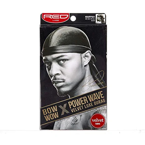 RED by KISS Bow Wow Power Wave Velvet Velcro Durag (HD161)