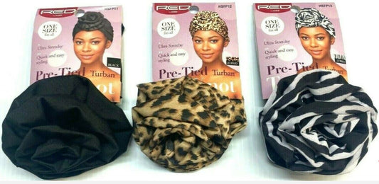 RED - Top Knot Turban