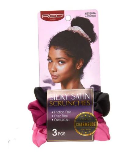 RED Silky Satin Scrunches