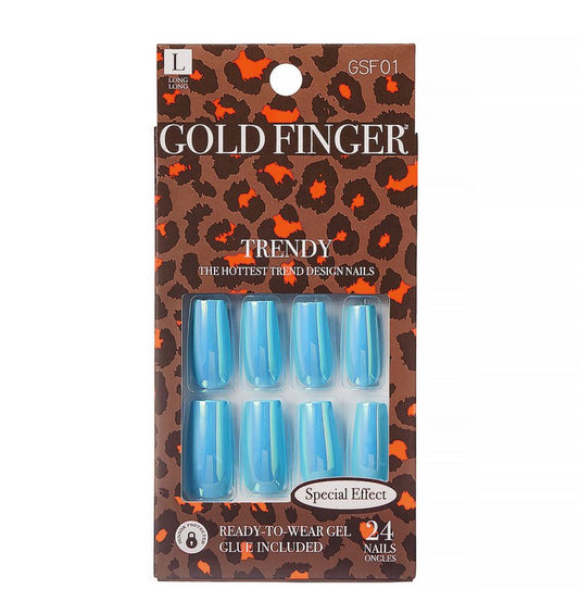 (D) KISS Gel Gold Finger Trendy Nails