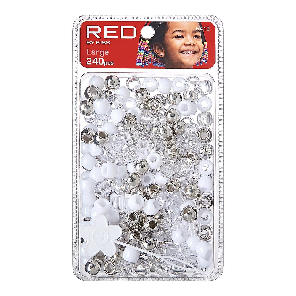 RED Hair Beads - Large 240-pieces