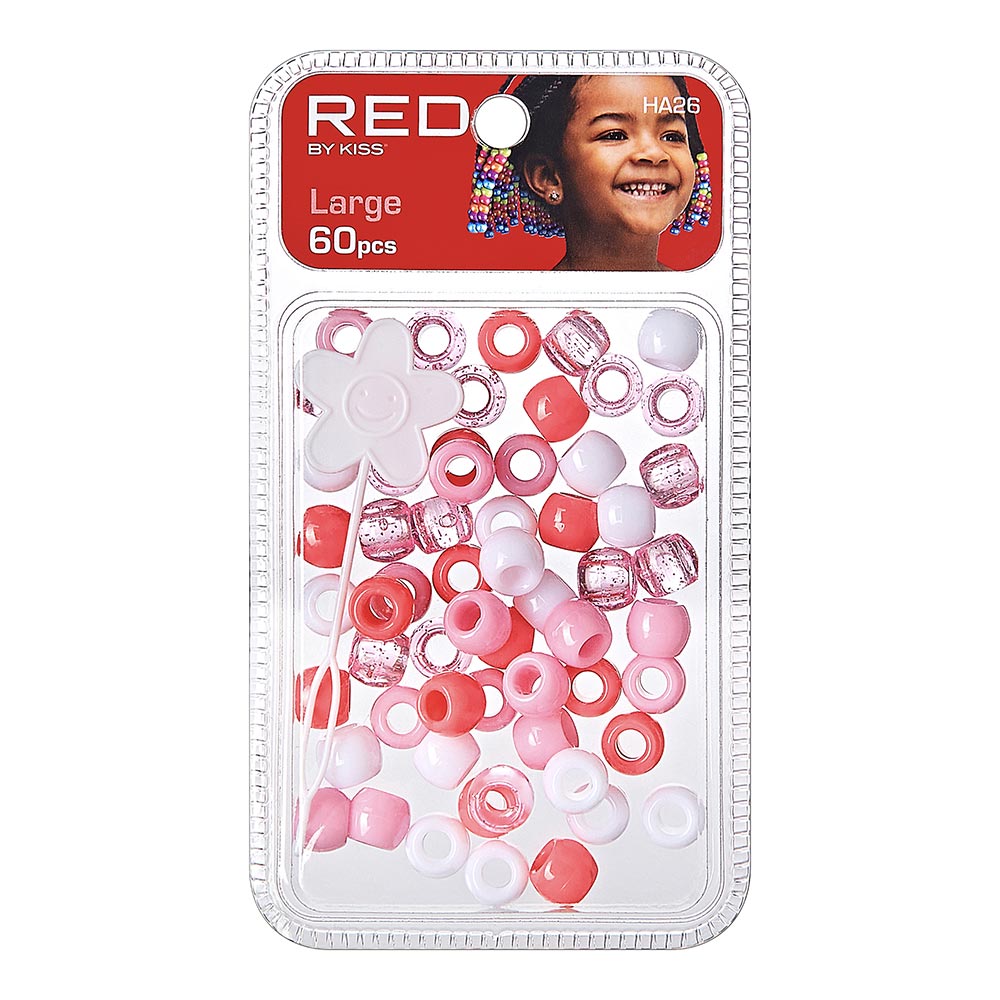 RED Hair Beads - Large 60-pieces